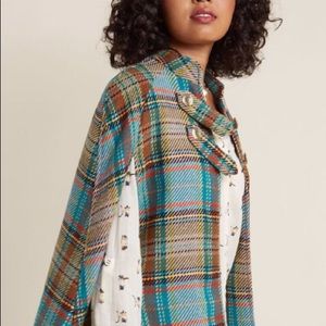 Pardon My French Quarter Cape in Plaid ModCloth L